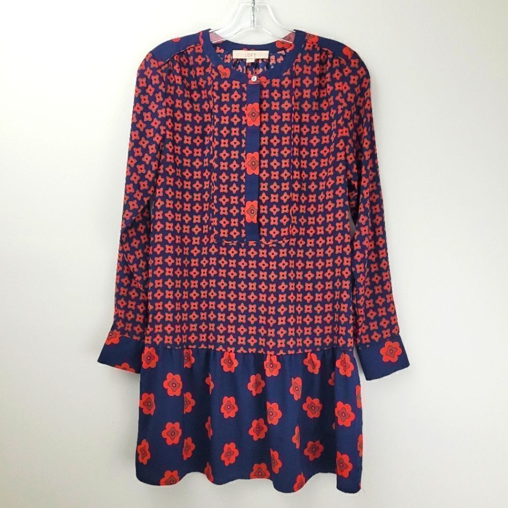 LOFT drop waist floral mini dress